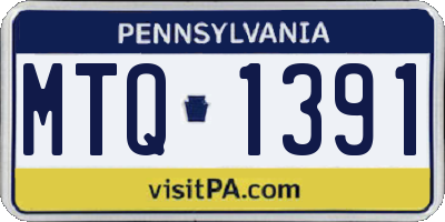 PA license plate MTQ1391