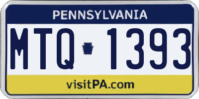 PA license plate MTQ1393