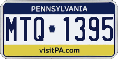 PA license plate MTQ1395