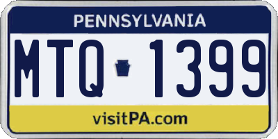 PA license plate MTQ1399