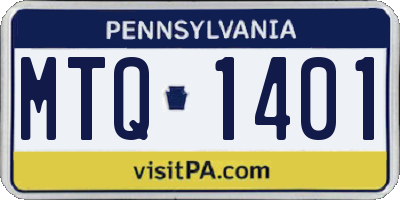 PA license plate MTQ1401