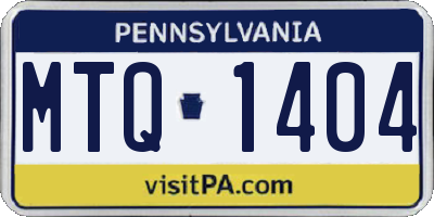PA license plate MTQ1404