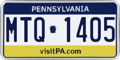 PA license plate MTQ1405