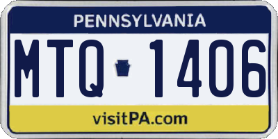 PA license plate MTQ1406