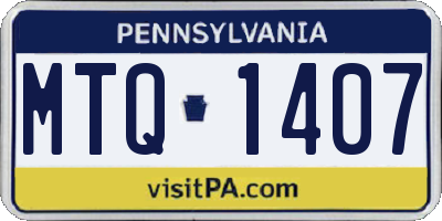 PA license plate MTQ1407