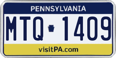 PA license plate MTQ1409