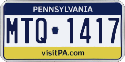 PA license plate MTQ1417