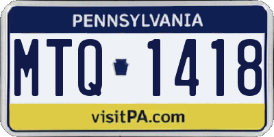 PA license plate MTQ1418