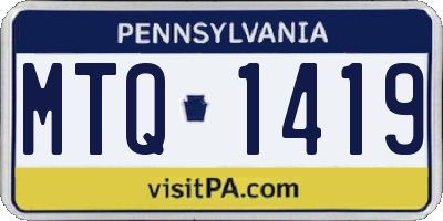 PA license plate MTQ1419