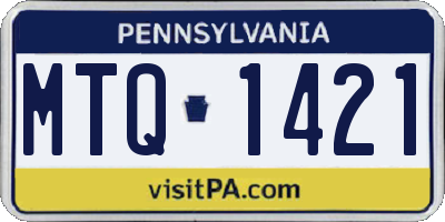 PA license plate MTQ1421