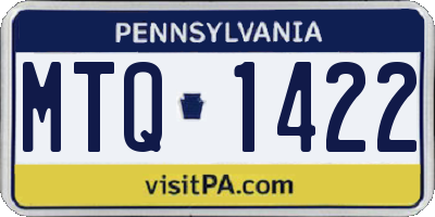 PA license plate MTQ1422