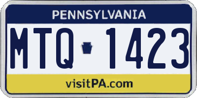 PA license plate MTQ1423