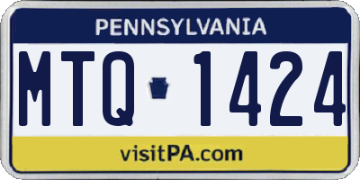 PA license plate MTQ1424
