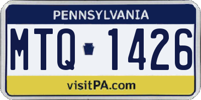 PA license plate MTQ1426
