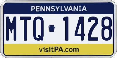 PA license plate MTQ1428