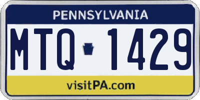 PA license plate MTQ1429