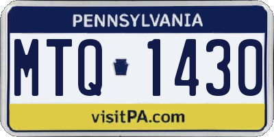 PA license plate MTQ1430