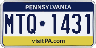 PA license plate MTQ1431