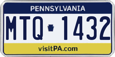 PA license plate MTQ1432