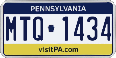 PA license plate MTQ1434