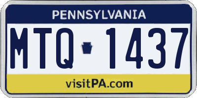 PA license plate MTQ1437