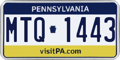 PA license plate MTQ1443