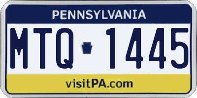 PA license plate MTQ1445