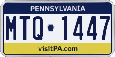 PA license plate MTQ1447