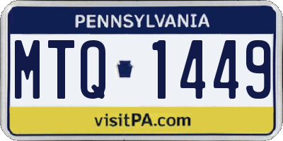 PA license plate MTQ1449