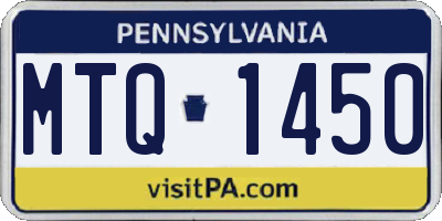 PA license plate MTQ1450