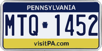 PA license plate MTQ1452