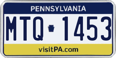 PA license plate MTQ1453