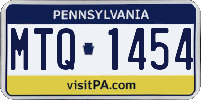 PA license plate MTQ1454