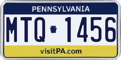 PA license plate MTQ1456
