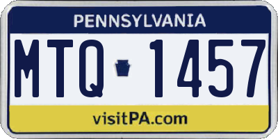 PA license plate MTQ1457