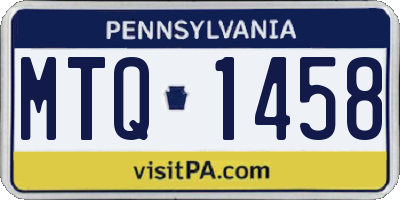 PA license plate MTQ1458
