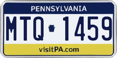 PA license plate MTQ1459