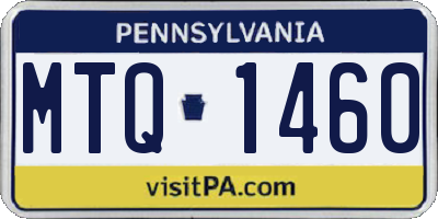 PA license plate MTQ1460