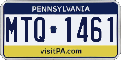 PA license plate MTQ1461