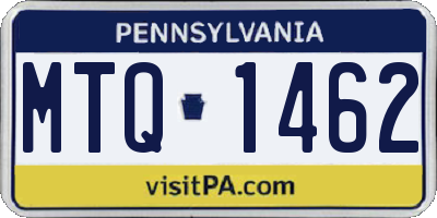 PA license plate MTQ1462