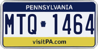 PA license plate MTQ1464