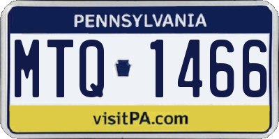 PA license plate MTQ1466