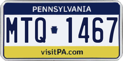 PA license plate MTQ1467