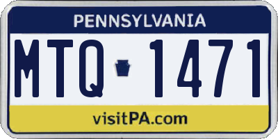 PA license plate MTQ1471
