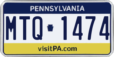 PA license plate MTQ1474