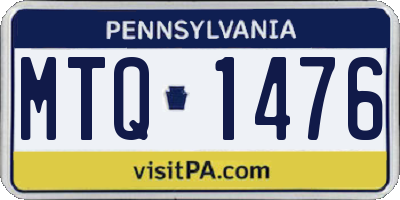PA license plate MTQ1476
