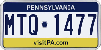 PA license plate MTQ1477