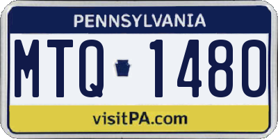 PA license plate MTQ1480