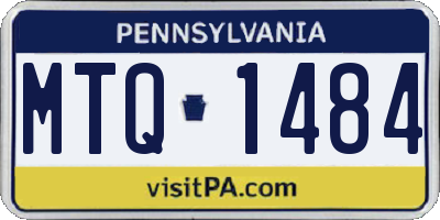 PA license plate MTQ1484