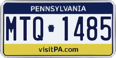 PA license plate MTQ1485